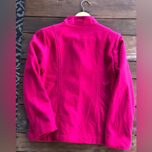 Vintage White Stag Pink Wool Blend Pea Coat Women's 4/6 Preppy Barbie 90s Y2K - Picture 5 of 10